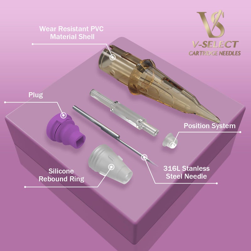 EZTAT2 EZ Tattoo Cartridge Needles - 20Pcs #08 (3RL) Permanent Makeup SMP Bugpin Round Liner 0.25mm Microblading Hair Scalp for Tattoo Pen Rotary Machine Supply - V-SELECT - Image 3